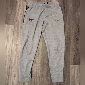 Virginia Tech Nike Gray Sweatpants Joggers With Zipper Pockets Medium